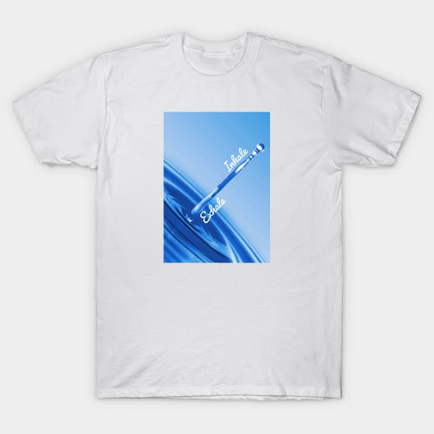 Inhale Exhale Design T-Shirt by soubamagic